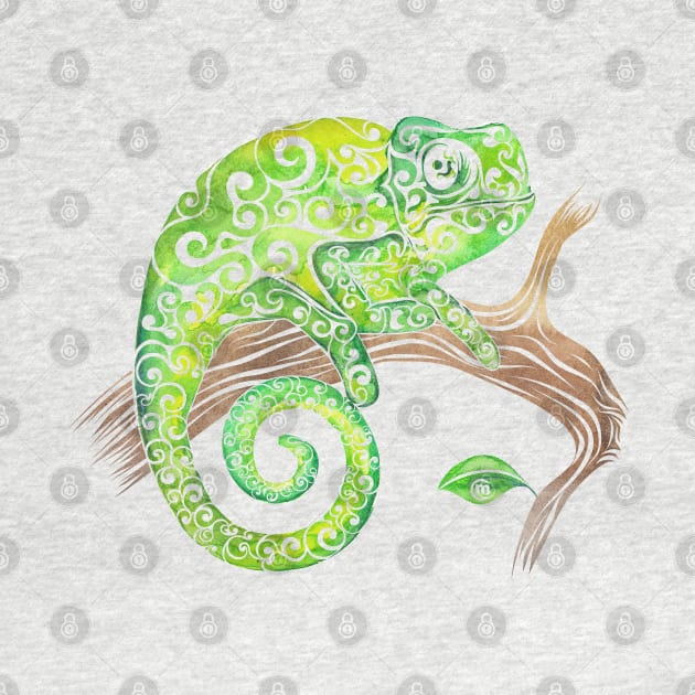 Swirly Chameleon by VectorInk